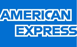 American Express logo on blue background for payment options at Hamilton Dental