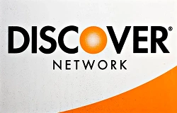 Discover Network logo featuring black text with orange circular accent on white background.