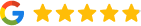 Google five-star rating display with gold stars for Hamilton Dental reviews